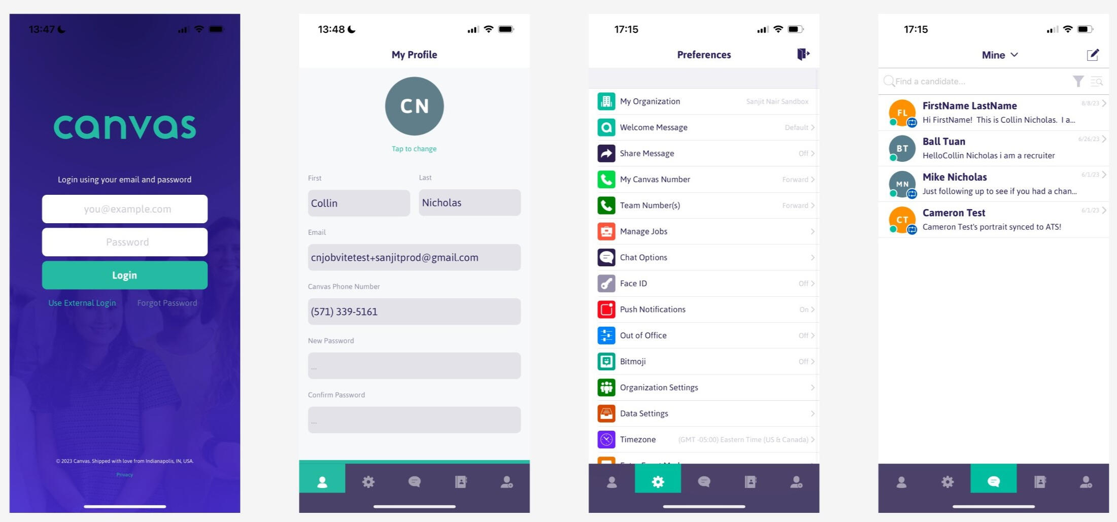 Some screenshots of the old screens for the mobile version.