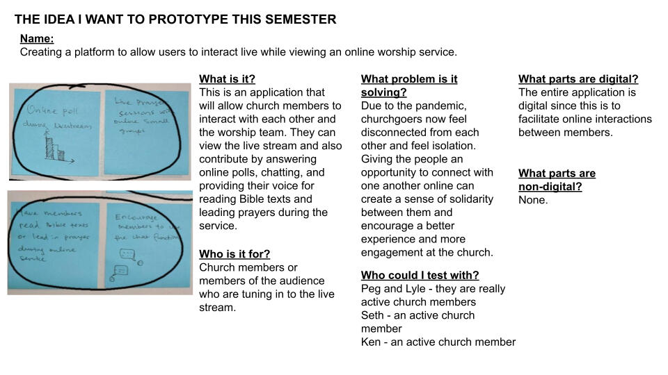 Summary of Ideas and Storyboarding.